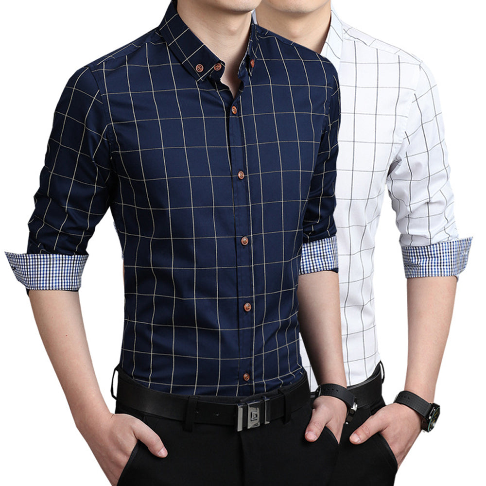 Mens Checkered Button Down Shirt In Red