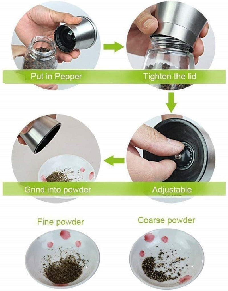 Stainless Steel Salt Pepper Multi Grinder