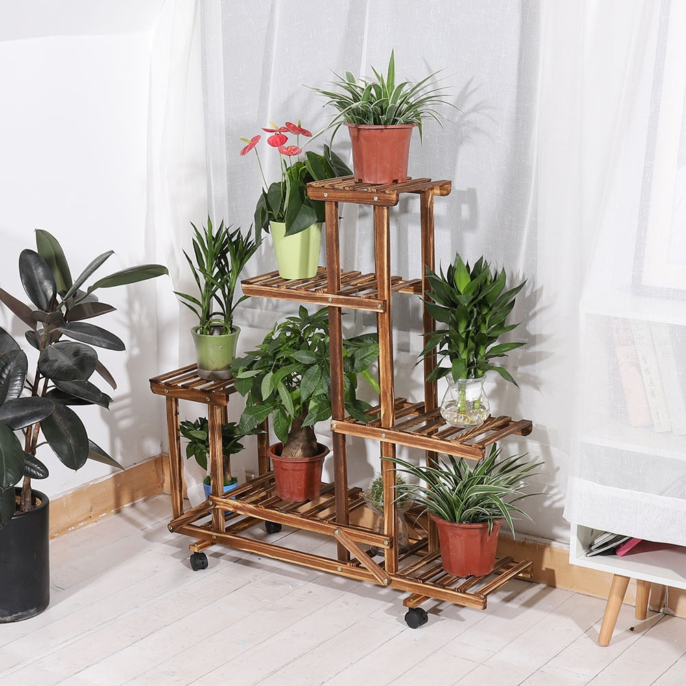 Multi-Layer Rolling Plant Flower Display Shelf