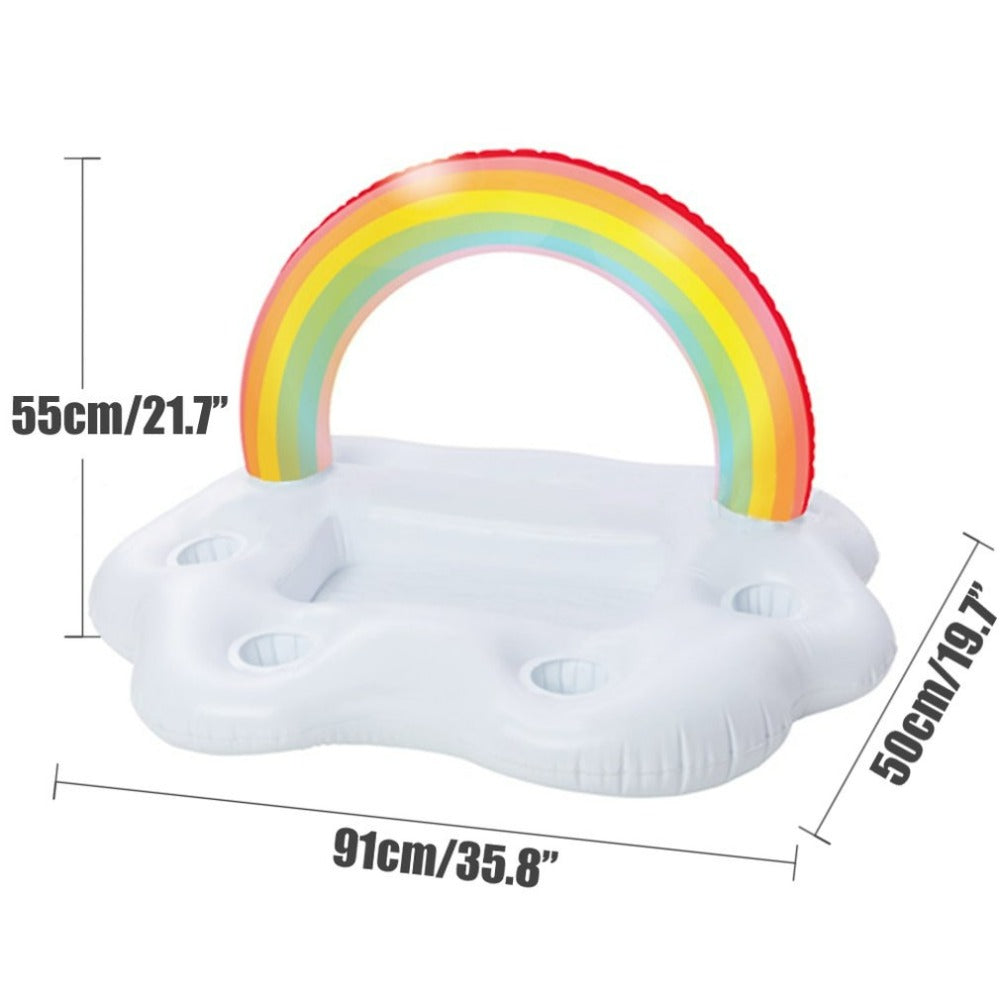 Inflatable Rainbow Floating Bar For Food And Drink
