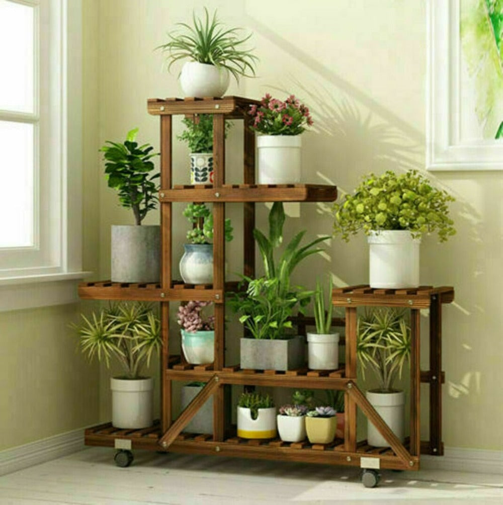 Multi-Layer Rolling Plant Flower Display Shelf