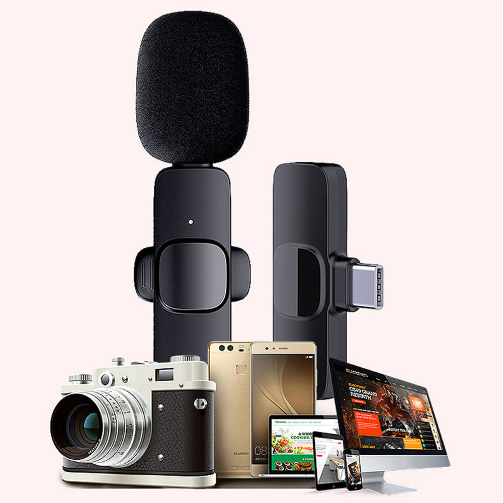 Buy 1 Set, Get 2 Set Free : Mini Wireless Recording Microphone with Clip 2 Mics Set