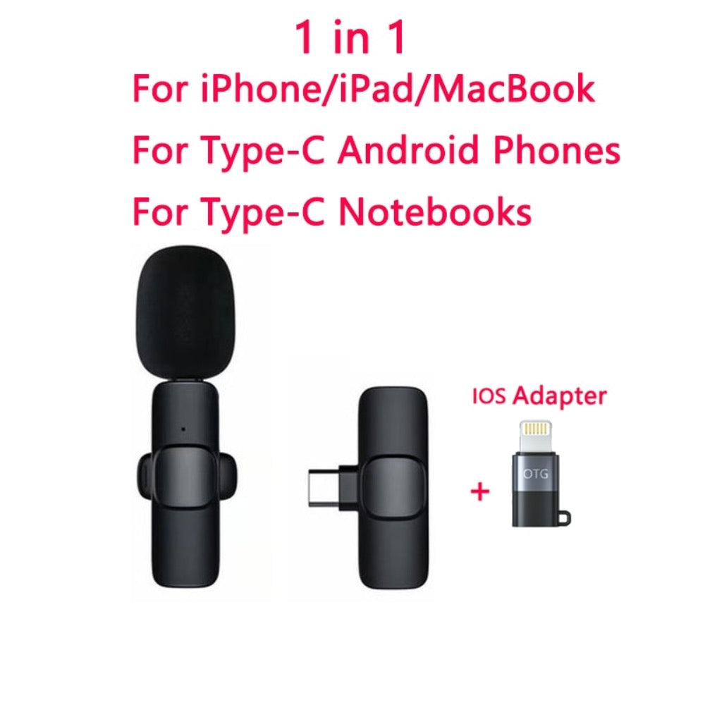 Buy 1 Set, Get 2 Set Free : Mini Wireless Recording Microphone with Clip 2 Mics Set