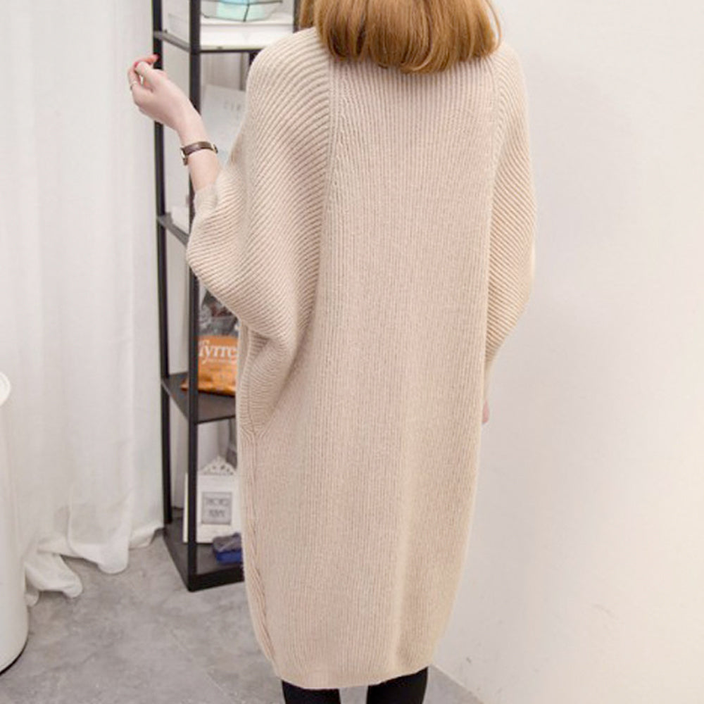 Womens Open Front Knit Mid Length Cardigan