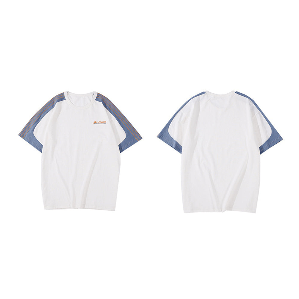 Mens Drop Shoulder T Shirt with Strips