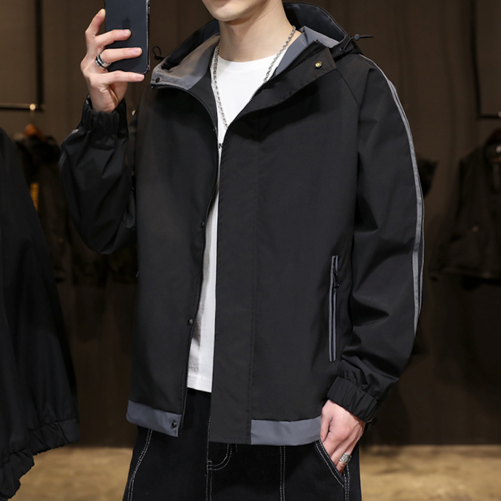 Mens Windproof Hooded Jacket