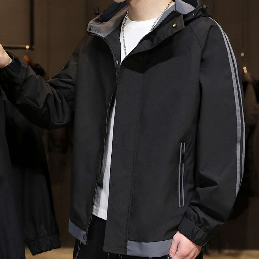 Mens Windproof Hooded Jacket