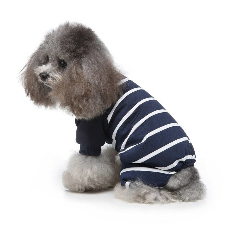 Puppy Stripped Pajamas Jumpsuit