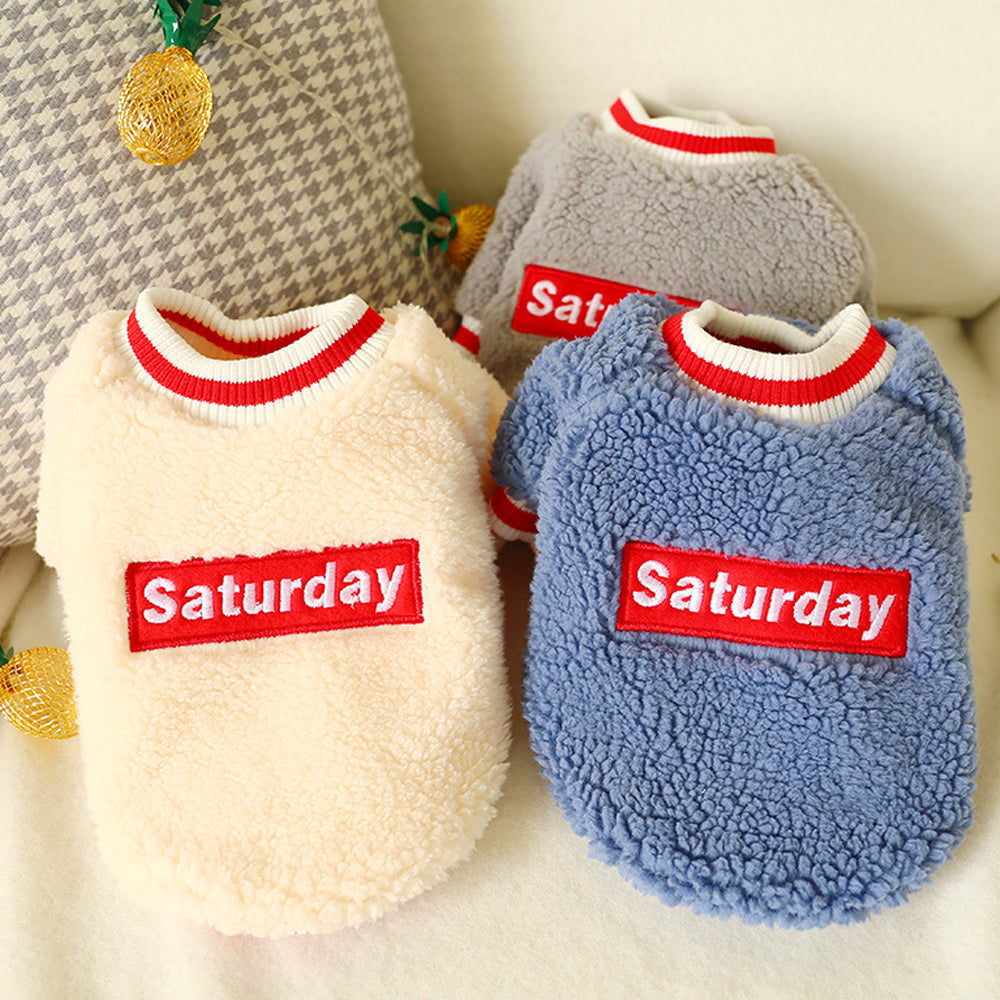 Pet Puppy & Dog Fleece Saturday Top