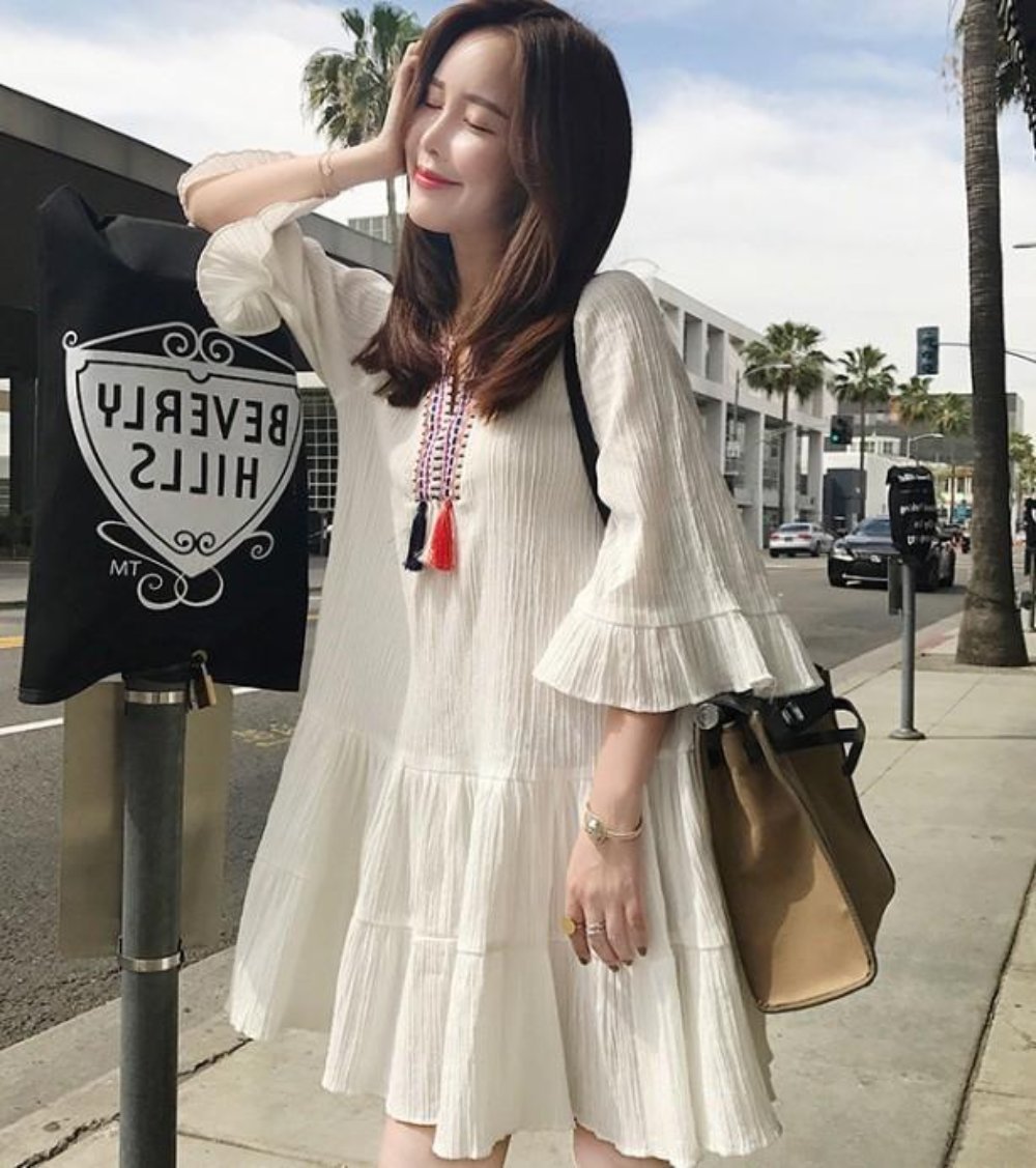 Summer Flared Sleeve Dress
