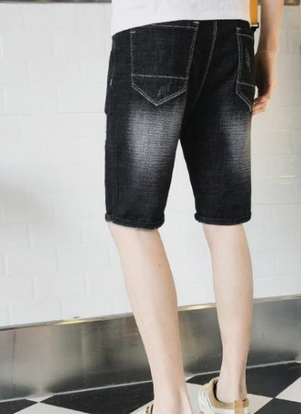 Mens Casual Knee Length Denim Shorts