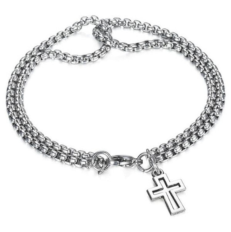 Buy 1 Get 2 Free | Layered Chain Bracelet With Cross