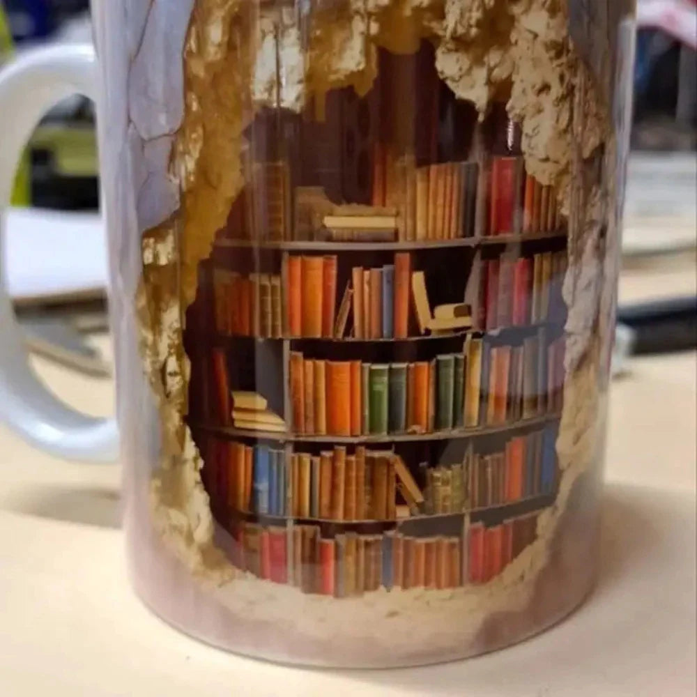 3D Bookshelf Coffee Mug