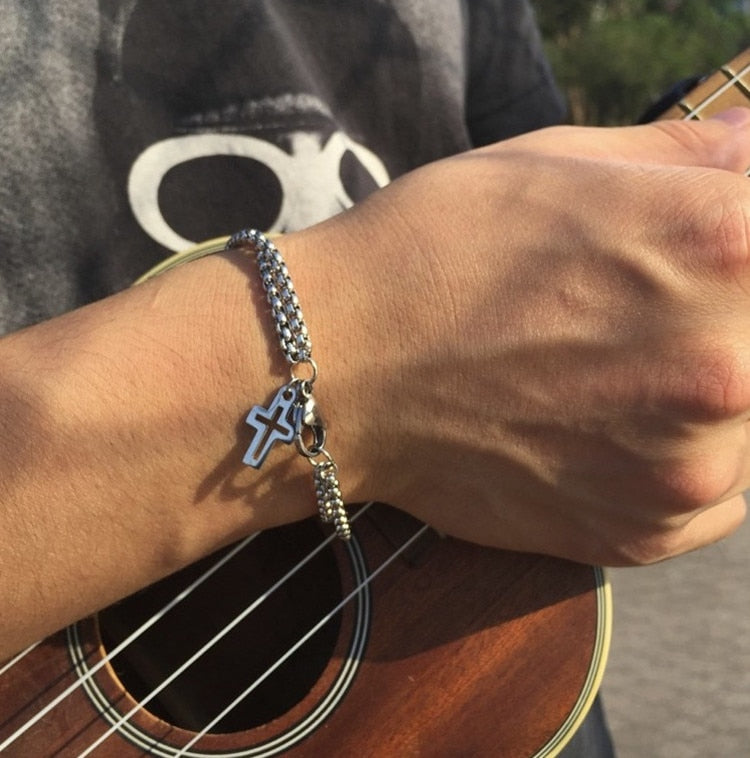 Buy 1 Get 2 Free | Layered Chain Bracelet With Cross