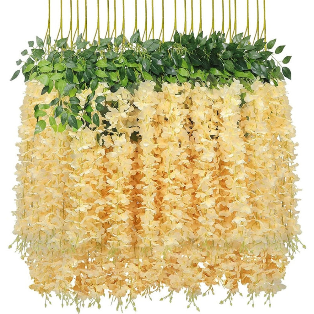 12 pieces Plastic Wisteria Flowers for Party Decor