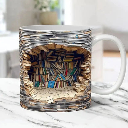 3D Bookshelf Coffee Mug