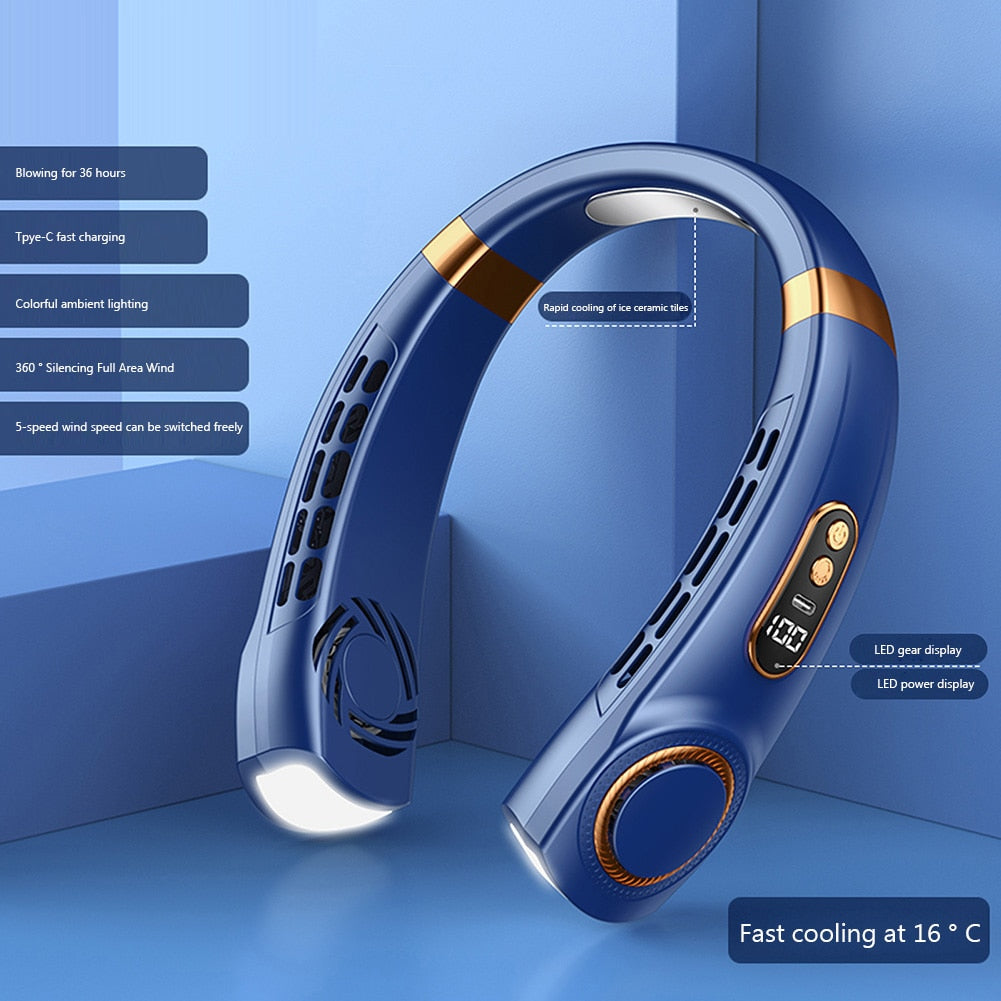Wearable 5 Speed Fan with LED