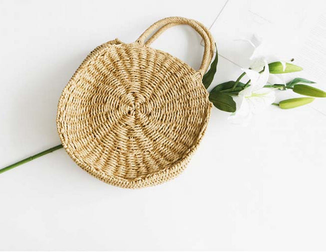 Circular Straw Shoulder Bag