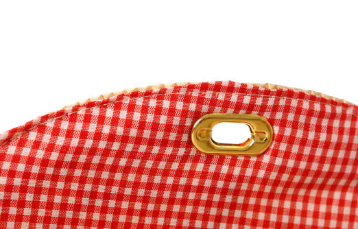 Cherry Straw Bag with Chain