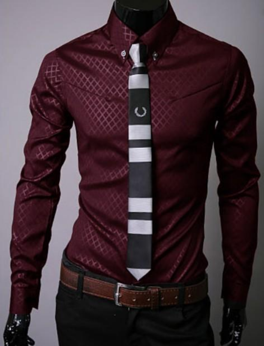 Mens Slim Fit Button Front Pattern Shirt