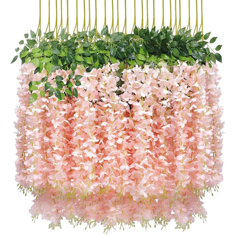 12 pieces Plastic Wisteria Flowers for Party Decor