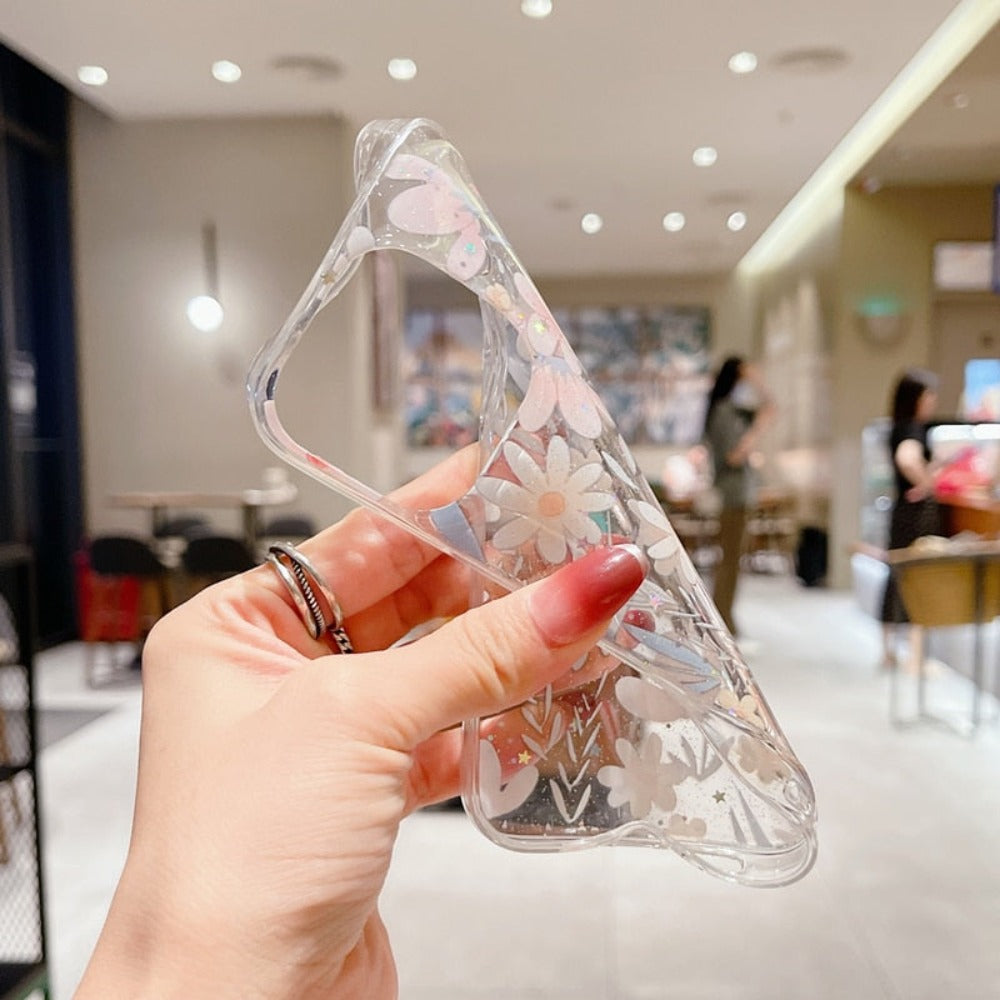 Glitter Clear Case for iPhone with Butterflies