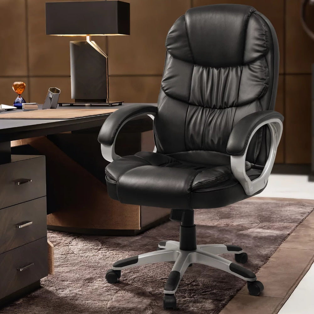 Onetify High Back Vegan Leather Executive Office Chair in Black