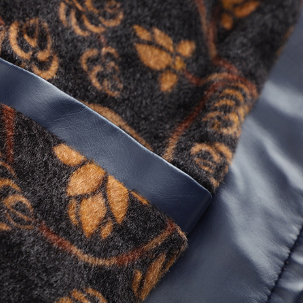 Mens Stand Collar Vegan Leather Pilot Jacket