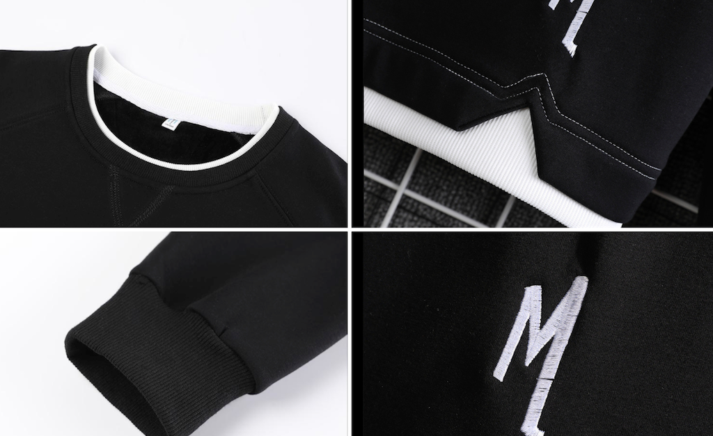 Mens Layered Look Sweatshirt with Elbow Prints