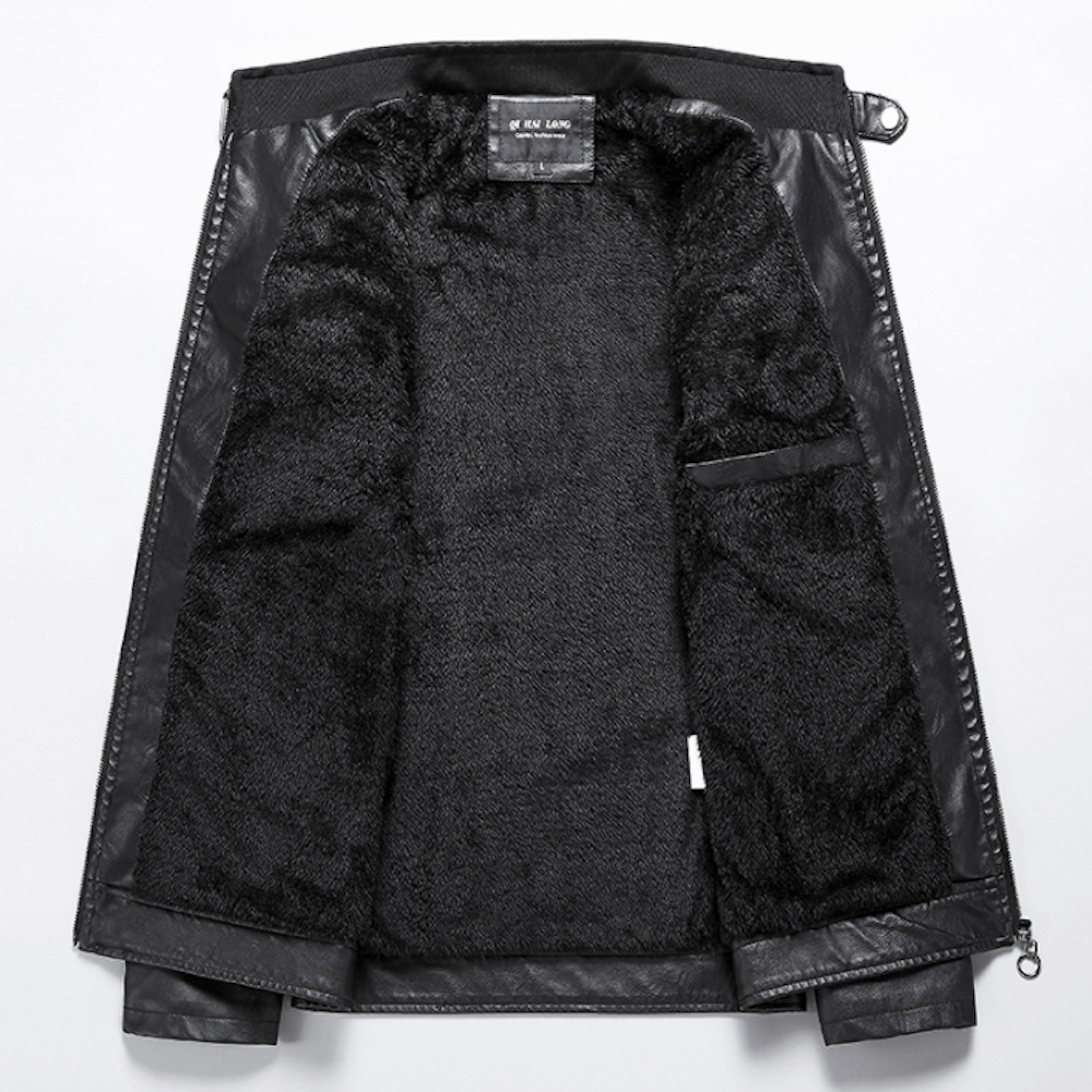Mens Two Tones Biker Vegan Leather Jacket