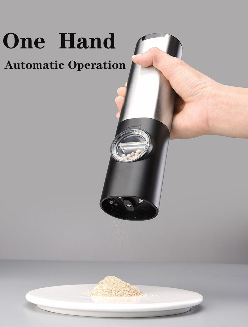 Electric Salt Grinder 2 Bottles Set