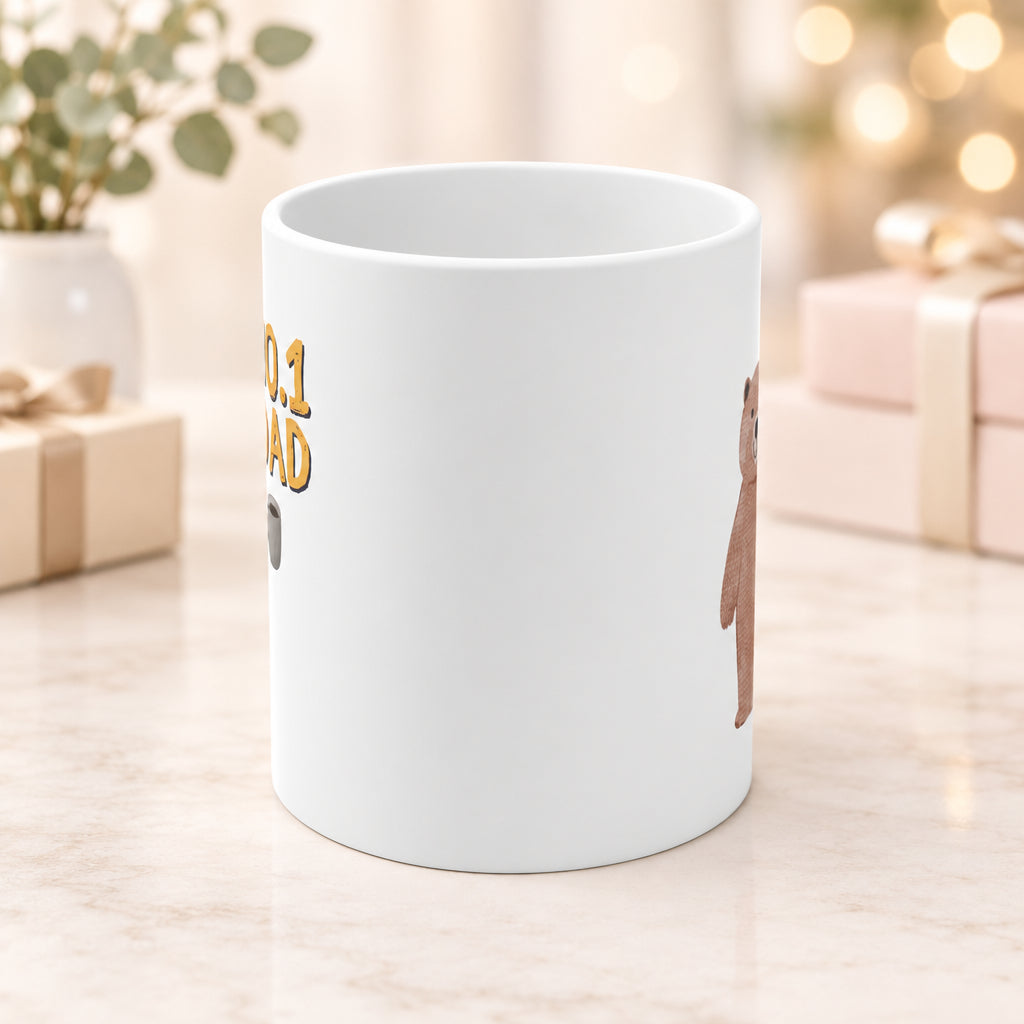 Number One Dad Bear Coffee Tea Mug
