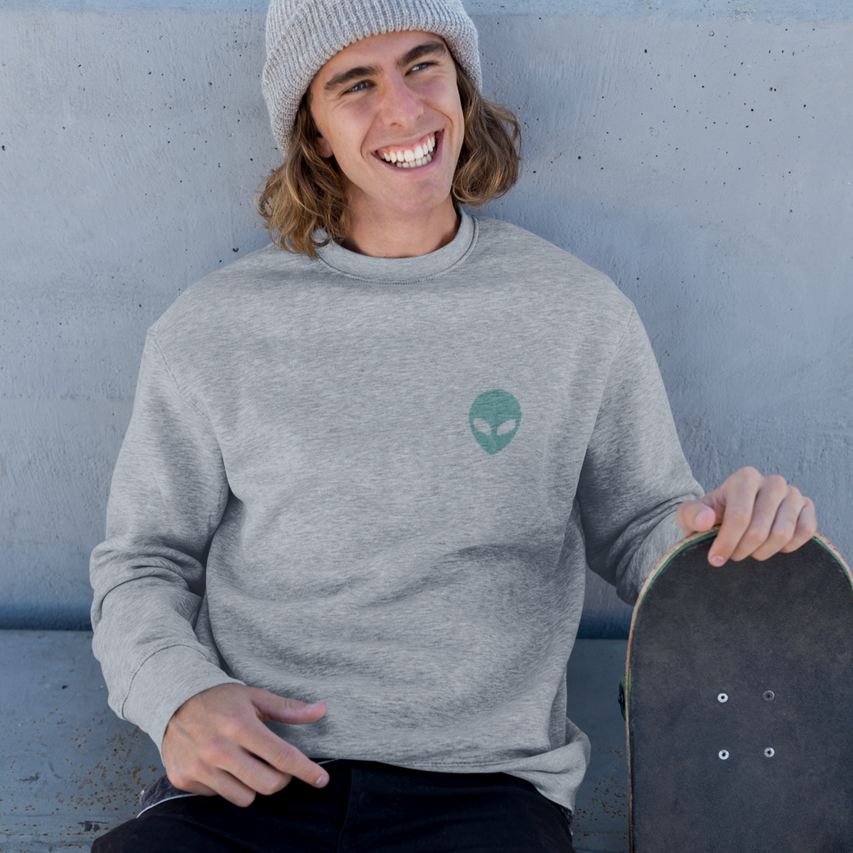 Alien Back Print Graphic Sweatshirt