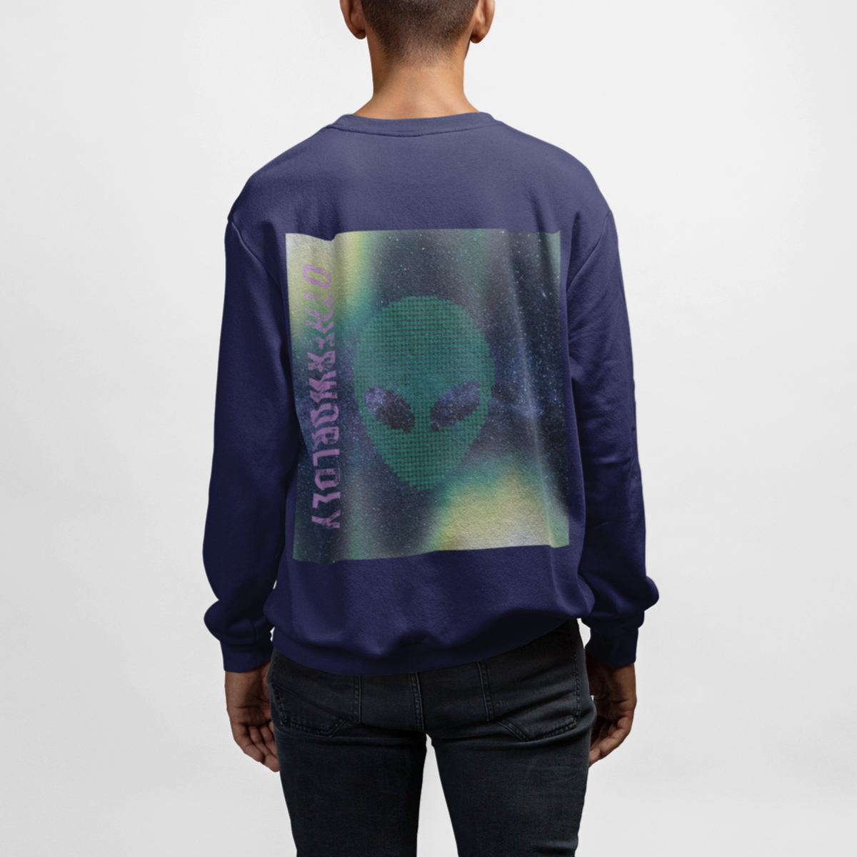 Alien Back Print Graphic Sweatshirt