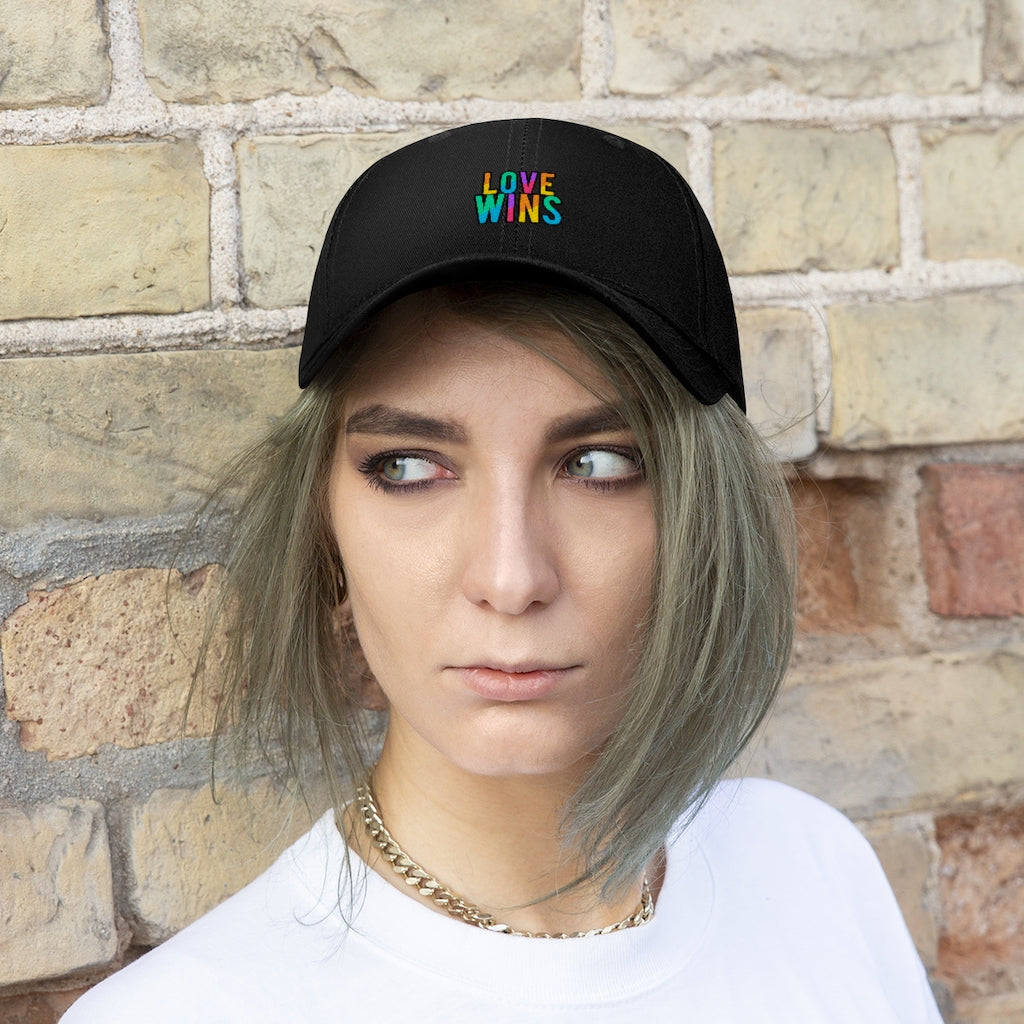 Rainbow Love Wins Unisex Twill Cap