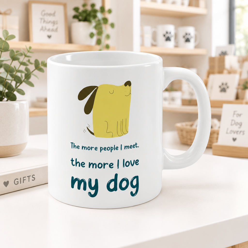 The More People Meet, The More I Love My Dog Mug