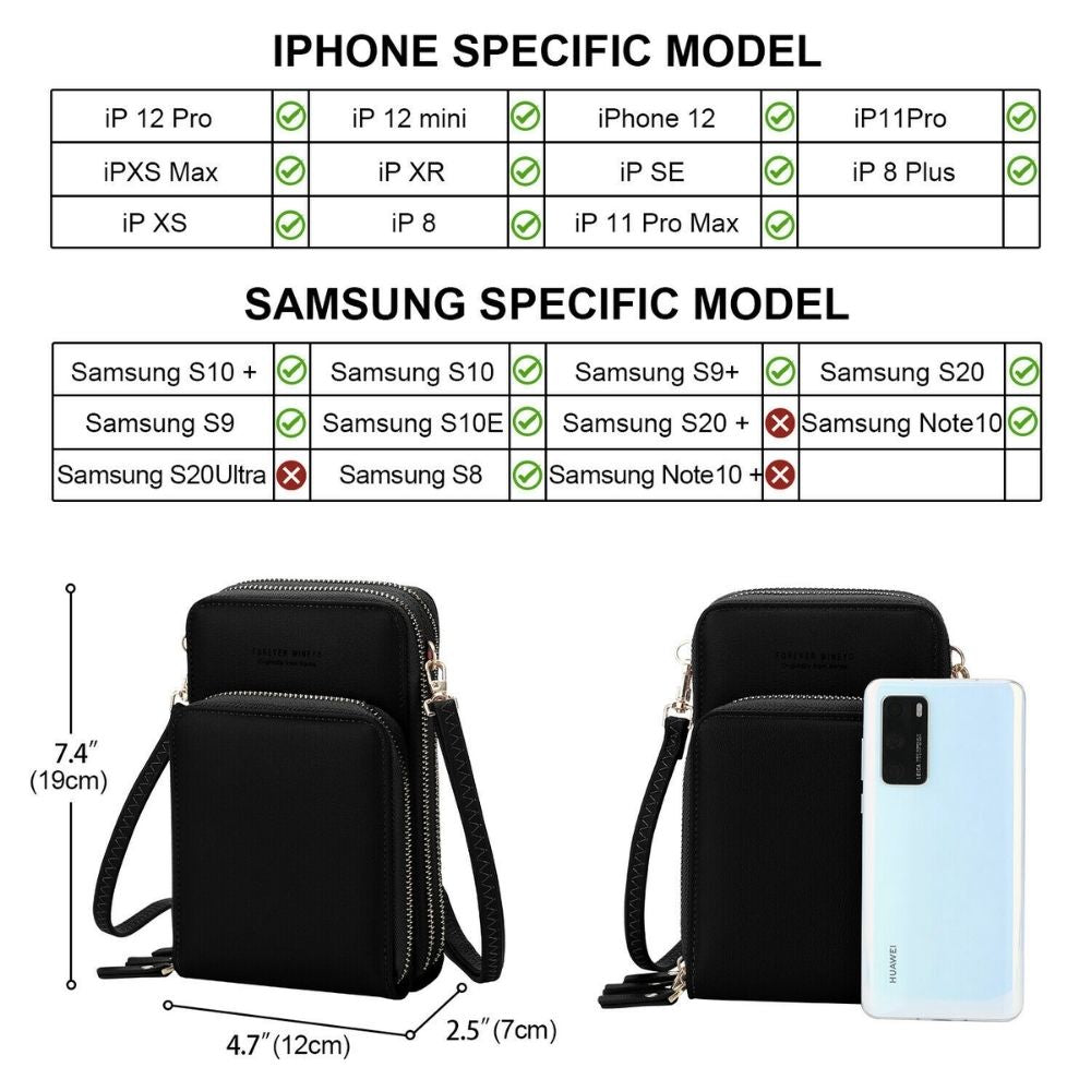Touch Screen Phone Case Cross Body Pouch Wallet