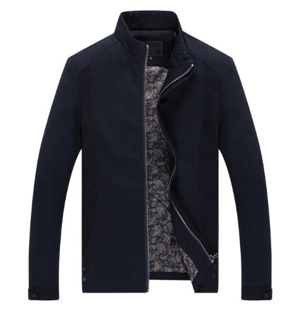 Mens Slim Fit Zipped Up Jacket in Beige