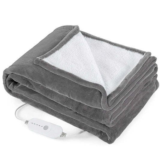 Heated Velvet Plush Throw Blanket