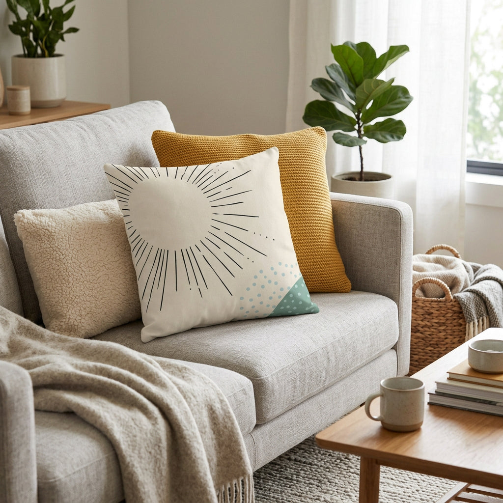 Abstract Sun Outline Cushion Home Decoration Accents - 4 Sizes