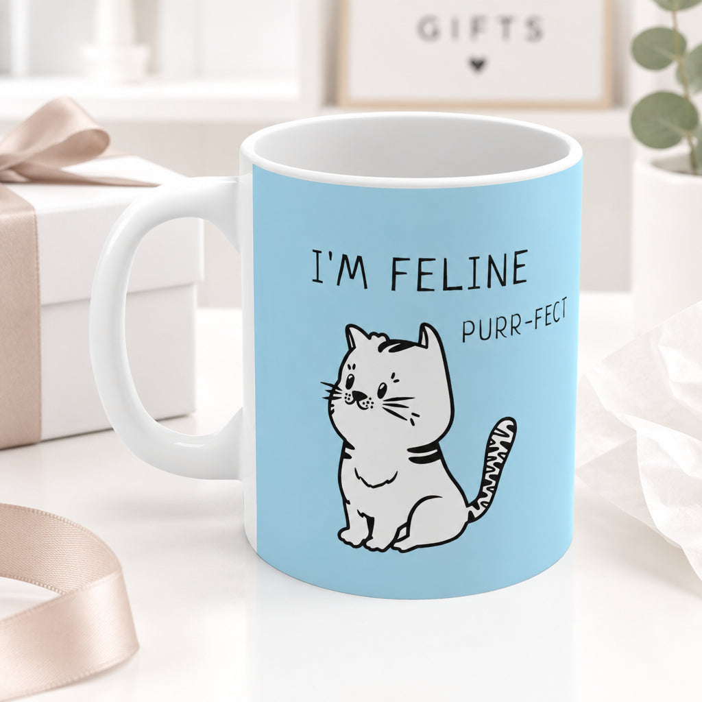 I'm Feline Purr-Fect Mug in Blue