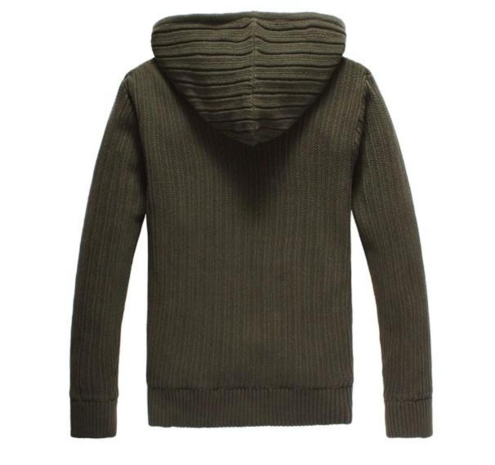 Mens Hooded Cardigan with Inner Layered