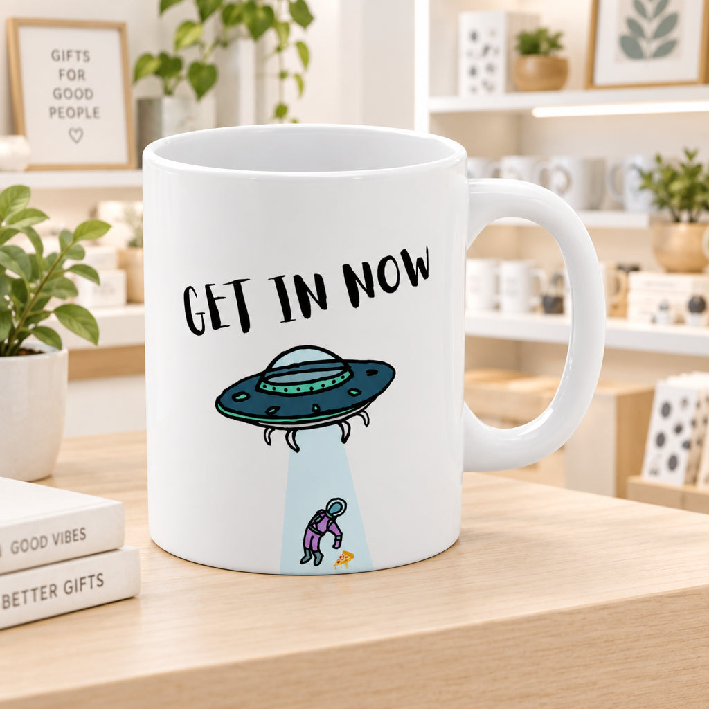Alien Abduction Pizza Mug