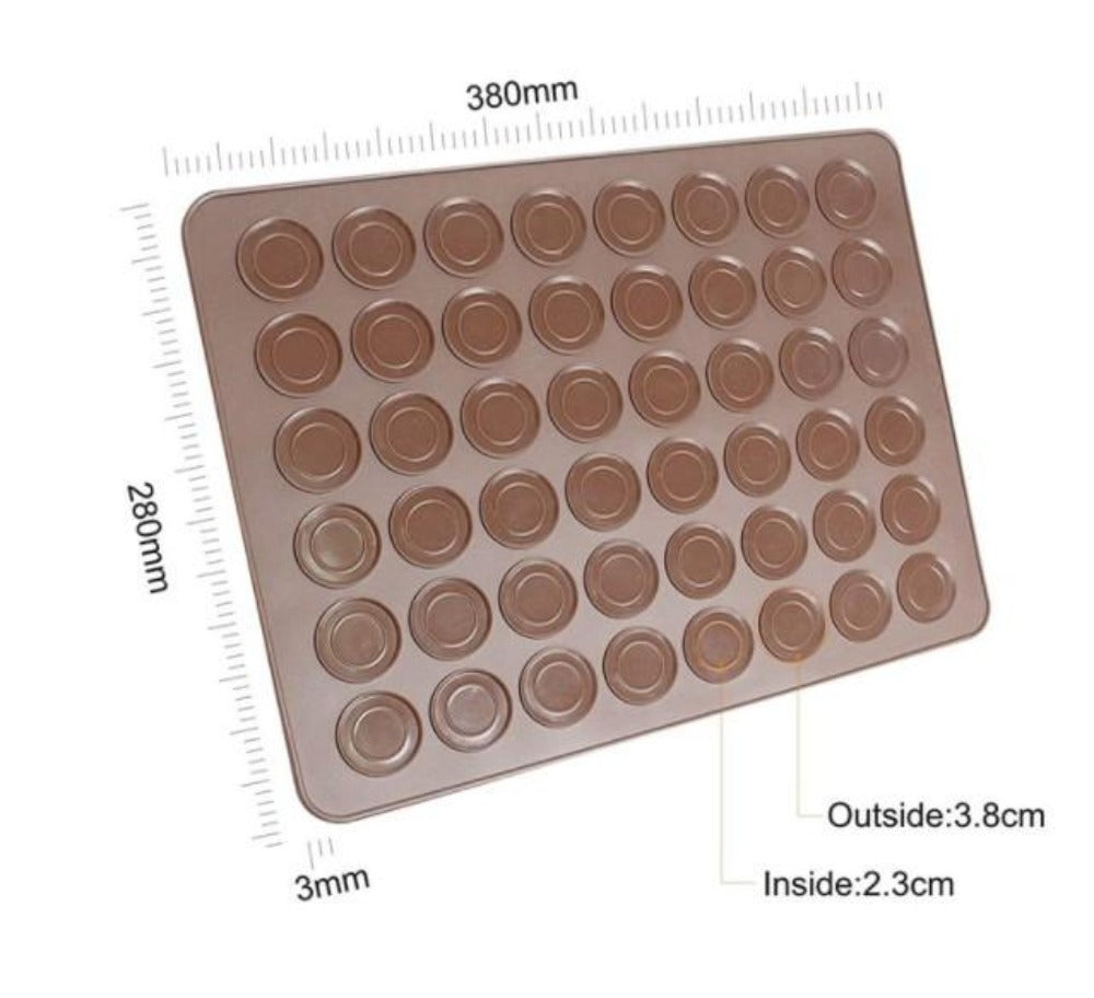 Silicone Macaroon Pastry Oven Baking Mold Set 48 slots