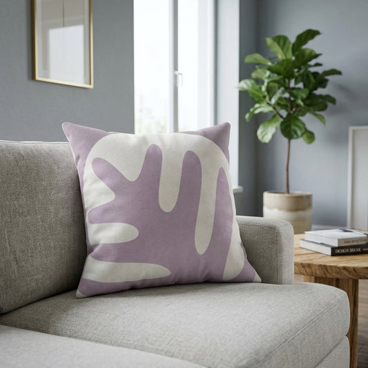 Abstract Pink Leaf Double Sided Print Faux Suede Home Decor Cushion
