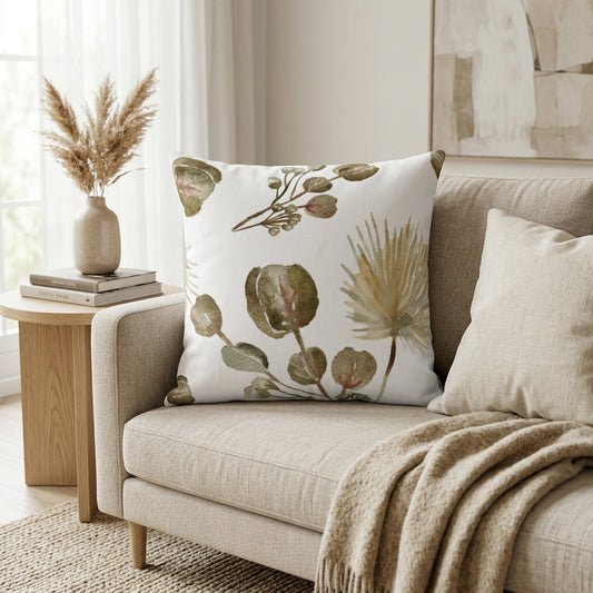 Garder Blossoms Double Sided Print Faux Suede Square Cushion