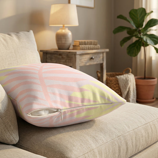 Summery Green Leaf Square Pillow Home Decoration Accents - 4 Sizes
