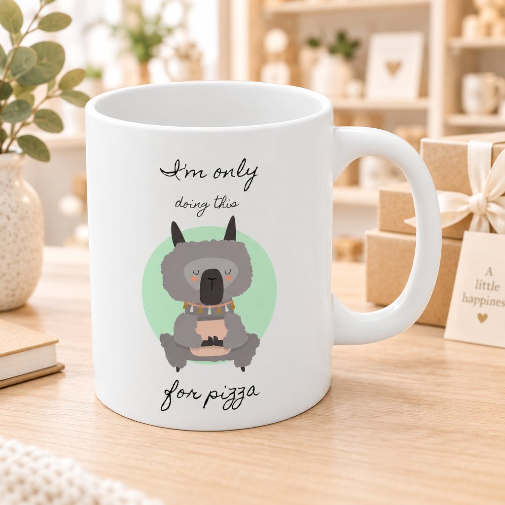 Llama Yoga, I'm Only Doing This for Pizza Mug