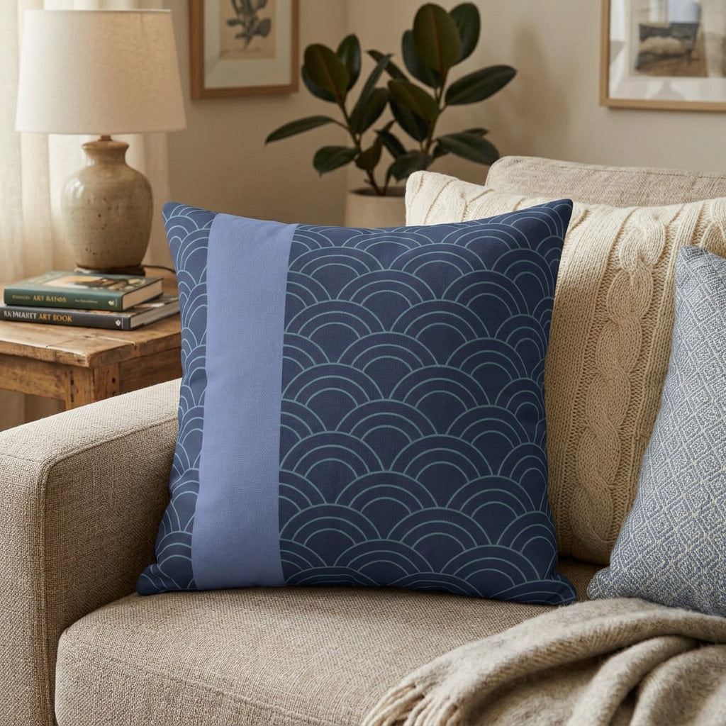 Navy Strip Abstract Cushion Home Decoration Accents - 4 Sizes