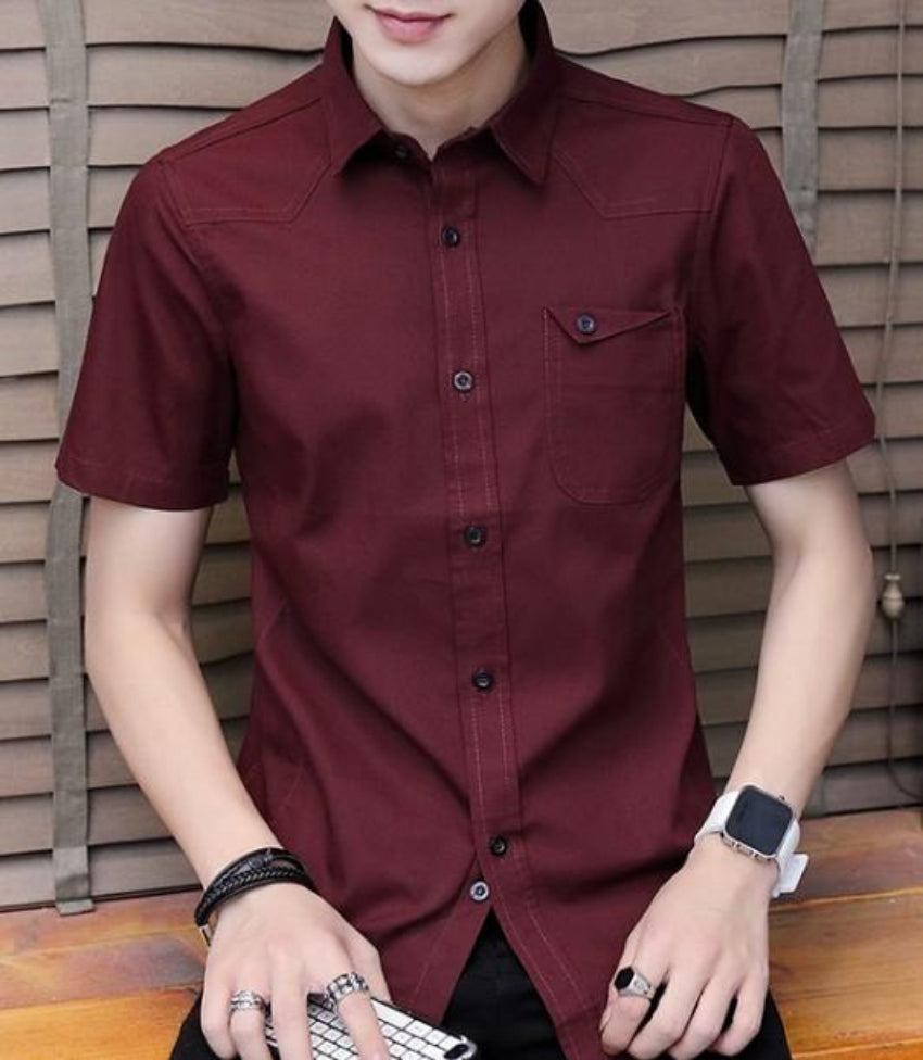 Mens Flip Pocket Short Sleeve Shirt